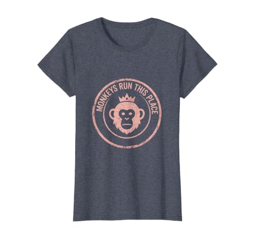 Mademark Monkeys Run This Place Funny Primate Design T-Shirt - Women - size chart