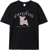 Chaierfei Cats Graphic Cotton T Shirt Crew Neck Short Sleeve Black - As Pictured