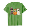 Funny Retro Australian Cattle Dog Halloween Witch Spooky Ghost Blue Heeler Pumpkin Halloween Dog Lover T-Shirt - size chart