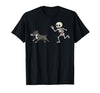 Pitbull Halloween Costume Funny Pitbull Skeleton Hand Halloween T-Shirt - size chart