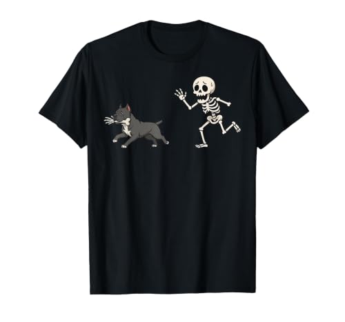 Pitbull Halloween Costume Funny Pitbull Skeleton Hand Halloween T-Shirt - size chart
