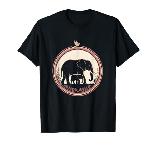 Mademark Mama Elephant Silhouette Mother and Baby Design T-Shirt - Men - size chart