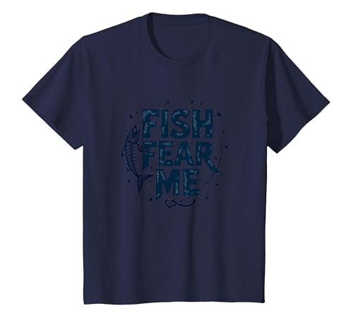 Mademark Fish Fear Me Funny Fishing for Men Angler Humor Quote T-Shirt - size chart