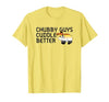 LGBTQ Pride Gifts Chubby Guys Cuddle Better Gay Bear Pride Couple Flag Love T-Shirt - size chart