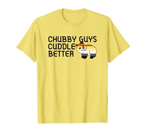 LGBTQ Pride Gifts Chubby Guys Cuddle Better Gay Bear Pride Couple Flag Love T-Shirt - size chart