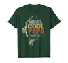 Cool Papa Fathers Day Fishing Gifts Funny Fisherman Vintage Reel Cool Papa T-Shirt - size chart