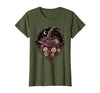 Mademark Witch Hat Black Roses Halloween Women's Design T-Shirt - size chart