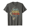 Cool Papa Fathers Day Fishing Gifts Funny Fisherman Vintage Reel Cool Papa T-Shirt - size chart