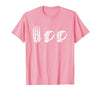 Deaf Halloween ASL Costume Boo Hands ASL Halloween Skeleton Hand American Sign Language Boo T-Shirt - size chart