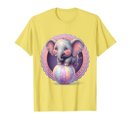 Mademark 1st Grade Pink Elephant Circus Ball Design T-Shirt - Men - size chart