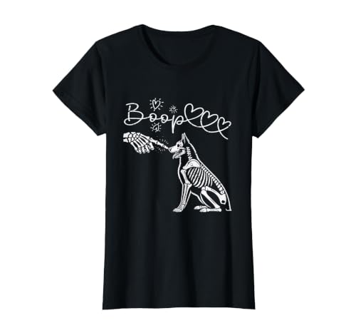 Skeleton Hand Dog Boop - German Shepherd Lovers Skeleton Hand Touch Nose German Shepherds Boop Dog Halloween T-Shirt - size