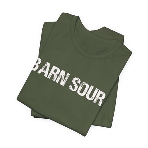 BARN SOUR Brand Horse Broke People Green Unisex Tee for Equestrians Horse Lovers Premium Cotton Made in USA - size chart