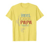 Cool Papa Fathers Day Fishing Gifts Funny Fisherman Vintage Reel Cool Papa T-Shirt - size chart