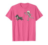Pitbull Halloween Costume Funny Pitbull Skeleton Hand Halloween T-Shirt - size chart