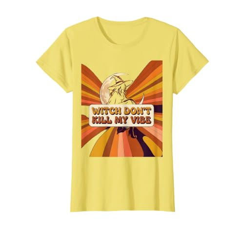 Mademark Witch Don't Kill My Vibe Halloween Women's Design T-Shirt - size chart