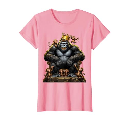 Mademark King Gorilla Dad Surrounded by Little Monkeys T-Shirt - Women - size chart