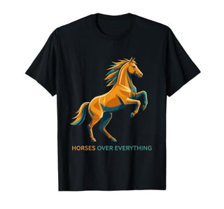 Mademark Horses Over Everything Equestrian Design T-Shirt - Men - size chart