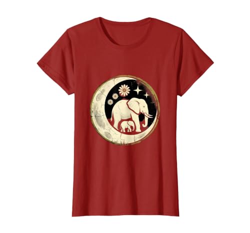 Mademark Mama and Baby Elephant Walking Together T-Shirt - Women - size chart