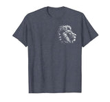 MyAnimal - Your Favourite Animal Wear Lion Head - Cool Portrait of a Proud Lion on Chest T-Shirt - size chart
