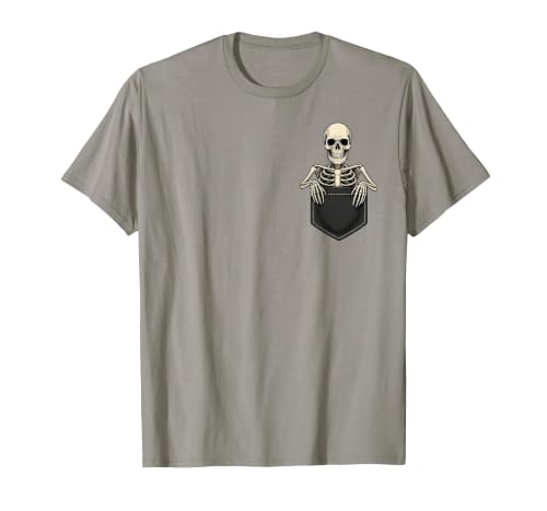 Funny Pocket Skeleton Halloween T Shirt For Men Funny Skeleton in The Pocket Halloween Kids Teens Adults T-Shirt - size chart