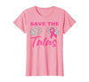 Amb Breast Cancer Awareness Month Warrior Survivor Save The Tatas Breast Cancer Pink Ribbon Skeleton Halloween T-Shirt -