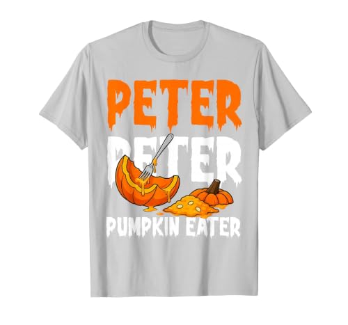 Halloween Matching Couple Shirts Women Men Funny Peter Pumpkin Eater Halloween Costume Men Boyfriend T-Shirt - size chart