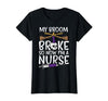Halloween Nurse Shirts For Women Scrub Costumes My Broom Broke Now Im Nurse Funny Halloween Scrub Top Women T-Shirt - size