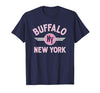 133 Apparel Buffalo NY Buffalo New York Circle NY Pink Print T-Shirt - size chart