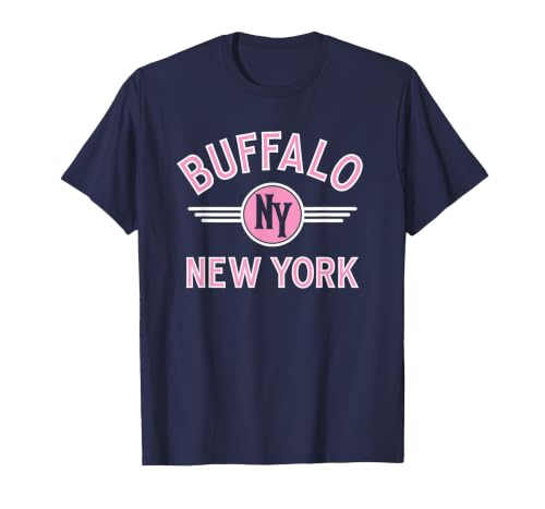 133 Apparel Buffalo NY Buffalo New York Circle NY Pink Print T-Shirt - size chart
