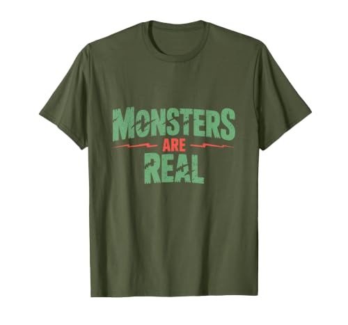 Monster Truth Wear Monsters are Real Horror Spooky Scary Halloween T-Shirt - size chart