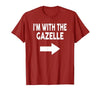 ShirtZilla I'm with The Gazelle Halloween Gazelle T-Shirt - size chart