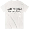 Nusyouc Life Happens Horses Help Equestrian T-Shirt Vintage Horse Lover T Shirt Tops - size chart