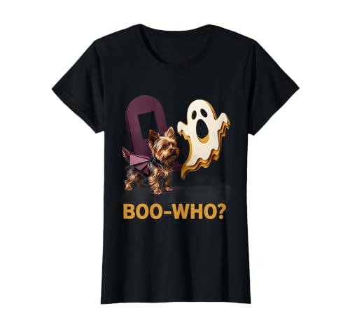 Mademark Boo-Who? Funny Yorkie Skeleton Halloween Dog Lover T-Shirt - size chart
