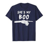 Miftees Matching Halloween Tees She's My Boo Matching Halloween Costume She's My Boo T-Shirt - size chart
