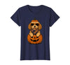 Funny Retro Maltipoo mom Halloween Spooky Cavapoo Pumpkin Halloween Doodle Dog Lover T-Shirt - size chart