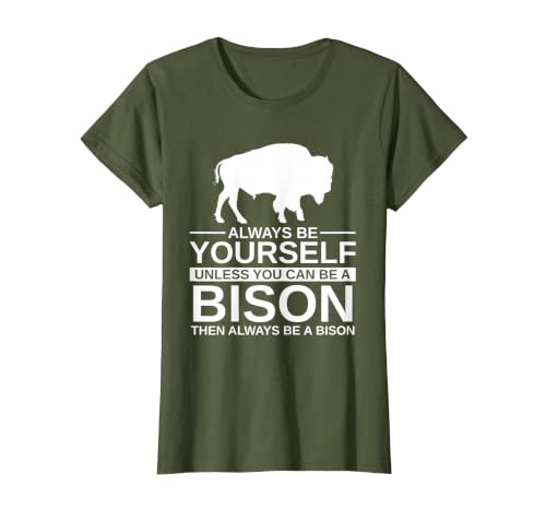 Bison Gift Bison Lover Accessories & Buffalo Stuff Cool Bison Design for Men Women Buffalo Animal Lovers Bison T-Shirt -