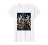 Funny Halloween Animals Selfies Clothing Funny Squirrel Selfie with Ghosts Haunted Forest Halloween T-Shirt - size chart
