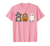 Funny Retro Hedgehog Halloween Witch Spooky Ghost Hedgehog Lover Pumpkin Halloween T-Shirt - size chart
