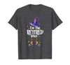Funny Quote Horror Costume Party Family Friends I'm The Retired Witch Spooky Scary Halloween Retiree Women T-Shirt - size