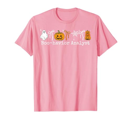 Behavior Analyst Halloween ABA Ghost Boo-havior Boo-Havior Analyst Pumpkin Ghost ABA Therapist Halloween T-Shirt - size chart