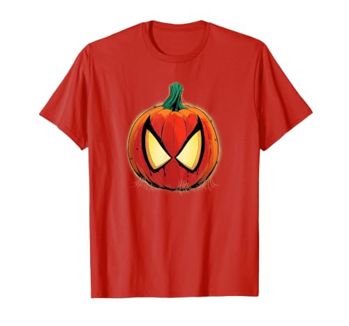 Marvel Spider-Man Halloween Spooky Pumpkin Jack-o'-Lantern T-Shirt - size chart