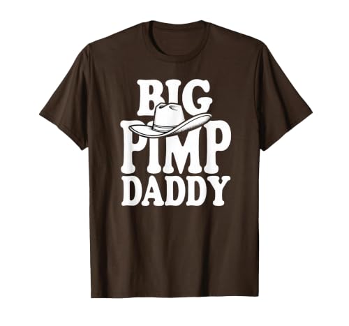 Humor Adult Dad Jokes Fathers Day Tees Big Pimp Daddy Halloween Costume T-Shirt - size chart