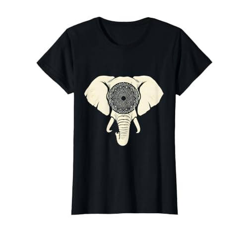 Mademark Elephant Head Ornate Mandala Illustration T-Shirt - Women - size chart