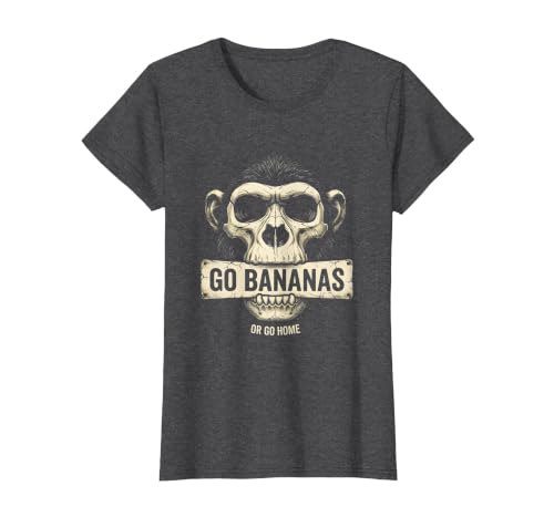 Mademark Go Bananas or Go Home Funny Monkey Design T-Shirt - Women - size chart