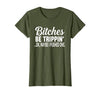 Funny Bitches Be Trippin' Ok Tee Shirt Bitches Be Trippin' Ok Maybe I Pushed One T-Shirt - size chart