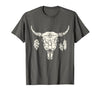 Buffalo Animals Gift Idea Bison Buffalo Skull Animal Design T-Shirt - size chart