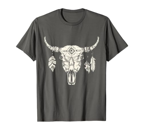 Buffalo Animals Gift Idea Bison Buffalo Skull Animal Design T-Shirt - size chart