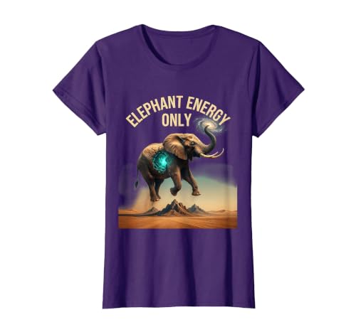 Mademark Elephant Energy Only Bold Graphic Design T-Shirt - Women - size chart
