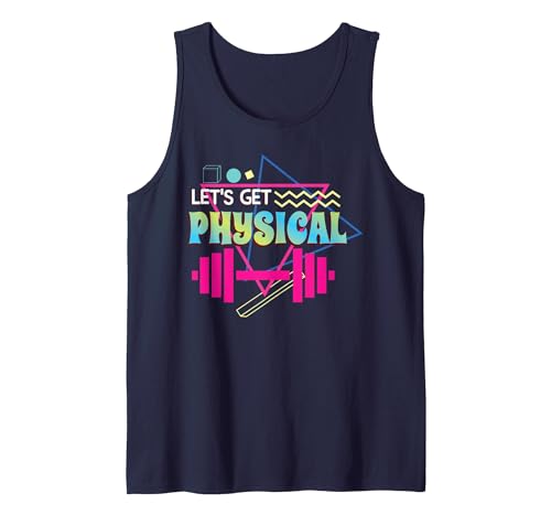 80s SMMBYV Lets get Physical | Totally Rad 90s Style Workout Gym Retro Tank Top - size chart