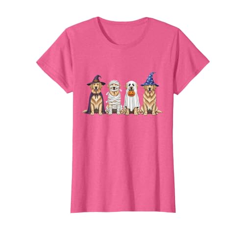 Spooky Golden Retriever Dogs Mummy Halloween Tee Golden Retriever Dog Witch Mummy Ghost Boo Costume Halloween T-Shirt - size